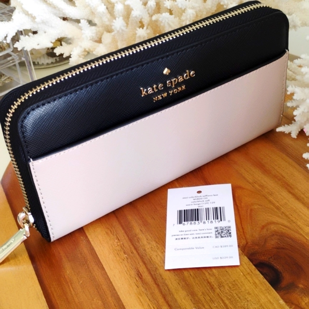 Kate Spade 💥 NWT 💥 Staci Colorblock Large Continental Wallet. Elegant A+ - Picture 12 of 17